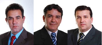 Vereadores Genival Fonseca (PDT), Celinho (PT) e o presidente da Câmara Dr. José Renato Cunha Martinez (PTB)