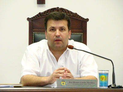 Vereador Dr José Renato Cunha MArtinez, que em 2011 assume a 2ª secretaria da Mesa Diretora da Câmara.